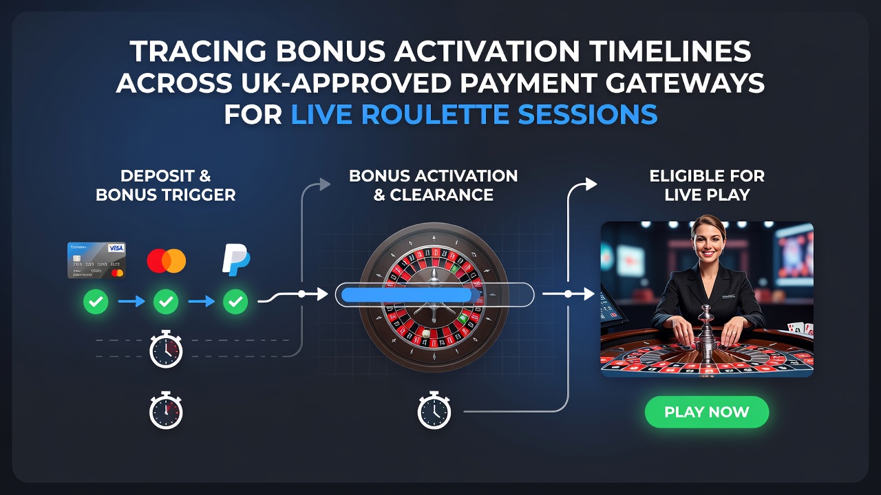 Chart comparing deposit confirmation times and bonus activation points for live roulette across multiple payment options